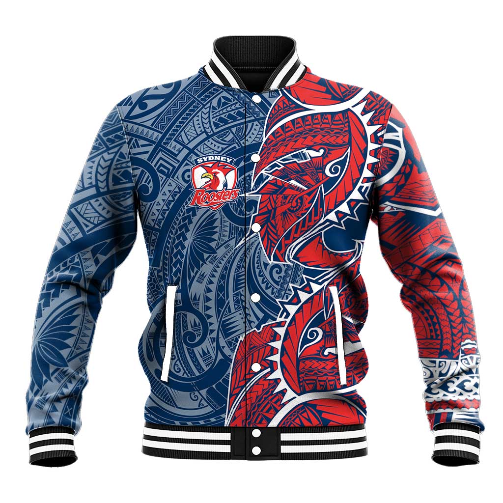 Sydney Roosters Baseball Jacket Polynesian Tribal Tattoo Pacific Sport Art