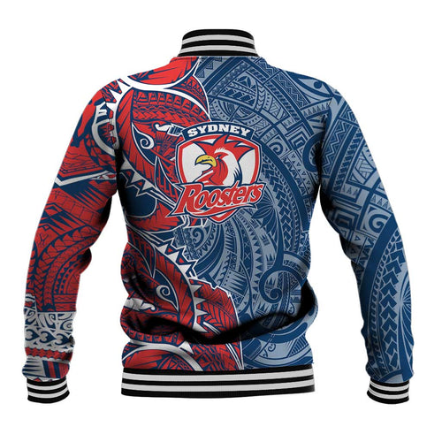 Sydney Roosters Baseball Jacket Polynesian Tribal Tattoo Pacific Sport Art