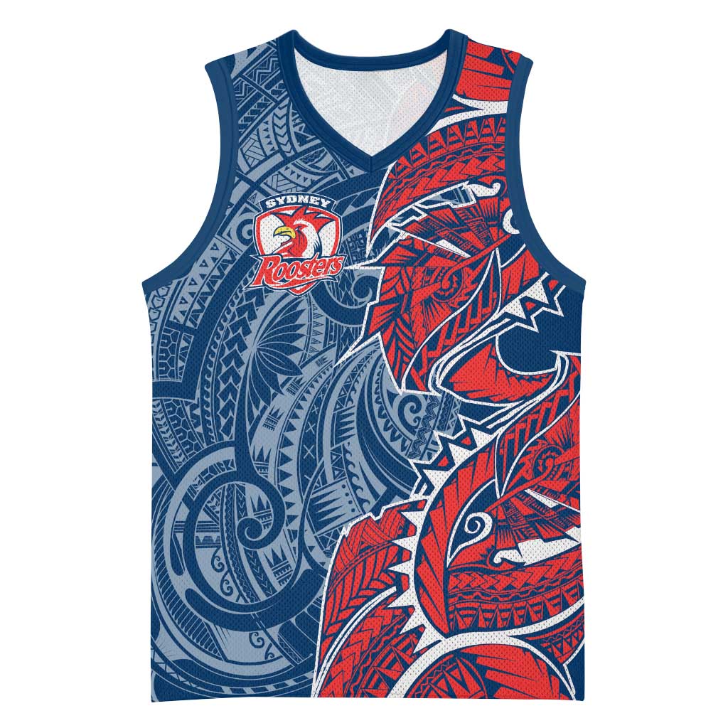 Sydney Roosters Basketball Jersey Polynesian Tribal Tattoo Pacific Sport Art