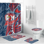 Sydney Roosters Bathroom Set Polynesian Tribal Tattoo Pacific Sport Art