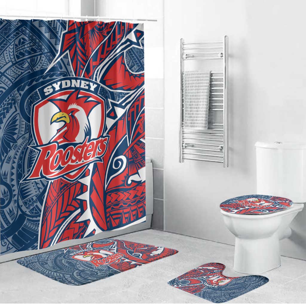 Sydney Roosters Bathroom Set Polynesian Tribal Tattoo Pacific Sport Art