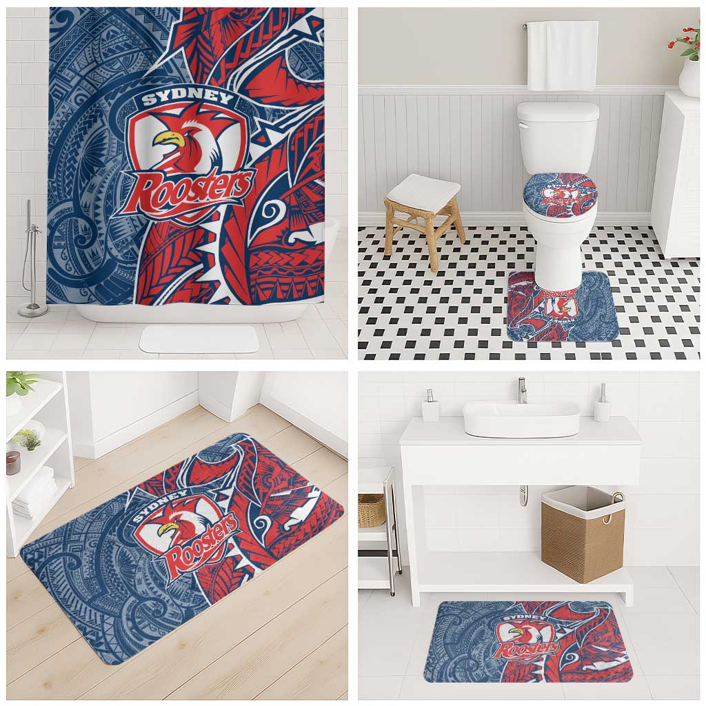 Sydney Roosters Bathroom Set Polynesian Tribal Tattoo Pacific Sport Art