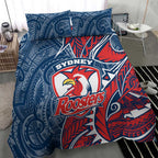 Sydney Roosters Bedding Set Polynesian Tribal Tattoo Pacific Sport Art