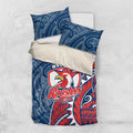 Sydney Roosters Bedding Set Polynesian Tribal Tattoo Pacific Sport Art