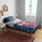Sydney Roosters Bedding Set Polynesian Tribal Tattoo Pacific Sport Art