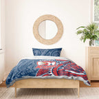 Sydney Roosters Bedding Set Polynesian Tribal Tattoo Pacific Sport Art