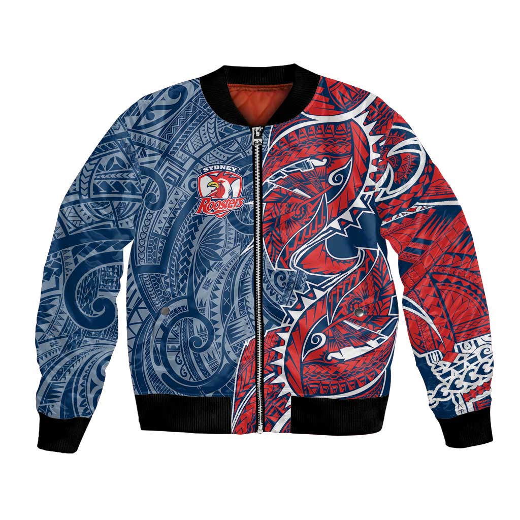 Sydney Roosters Bomber Jacket Polynesian Tribal Tattoo Pacific Sport Art