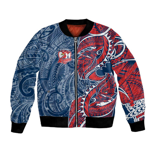 Sydney Roosters Bomber Jacket Polynesian Tribal Tattoo Pacific Sport Art