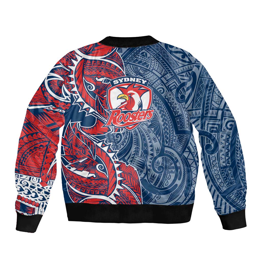 Sydney Roosters Bomber Jacket Polynesian Tribal Tattoo Pacific Sport Art