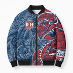 Sydney Roosters Bomber Puffer Jacket Polynesian Tribal Tattoo Pacific Sport Art