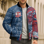 Sydney Roosters Bomber Puffer Jacket Polynesian Tribal Tattoo Pacific Sport Art