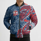 Sydney Roosters Bomber Puffer Jacket Polynesian Tribal Tattoo Pacific Sport Art