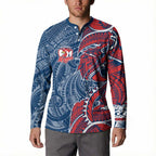 Sydney Roosters Button Sweatshirt Polynesian Tribal Tattoo Pacific Sport Art
