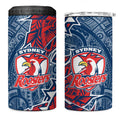 Sydney Roosters 4 in 1 Can Cooler Tumbler Polynesian Tribal Tattoo Pacific Sport Art