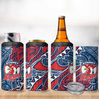 Sydney Roosters 4 in 1 Can Cooler Tumbler Polynesian Tribal Tattoo Pacific Sport Art