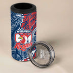 Sydney Roosters 4 in 1 Can Cooler Tumbler Polynesian Tribal Tattoo Pacific Sport Art
