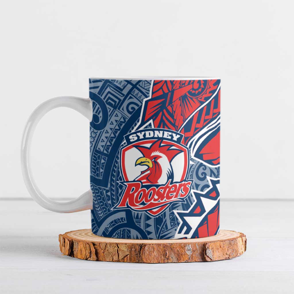 Sydney Roosters Ceramic Mug Polynesian Tribal Tattoo Pacific Sport Art