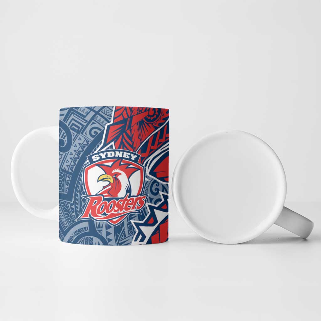 Sydney Roosters Ceramic Mug Polynesian Tribal Tattoo Pacific Sport Art
