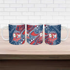 Sydney Roosters Ceramic Mug Polynesian Tribal Tattoo Pacific Sport Art