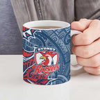 Sydney Roosters Ceramic Mug Polynesian Tribal Tattoo Pacific Sport Art