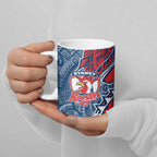 Sydney Roosters Ceramic Mug Polynesian Tribal Tattoo Pacific Sport Art