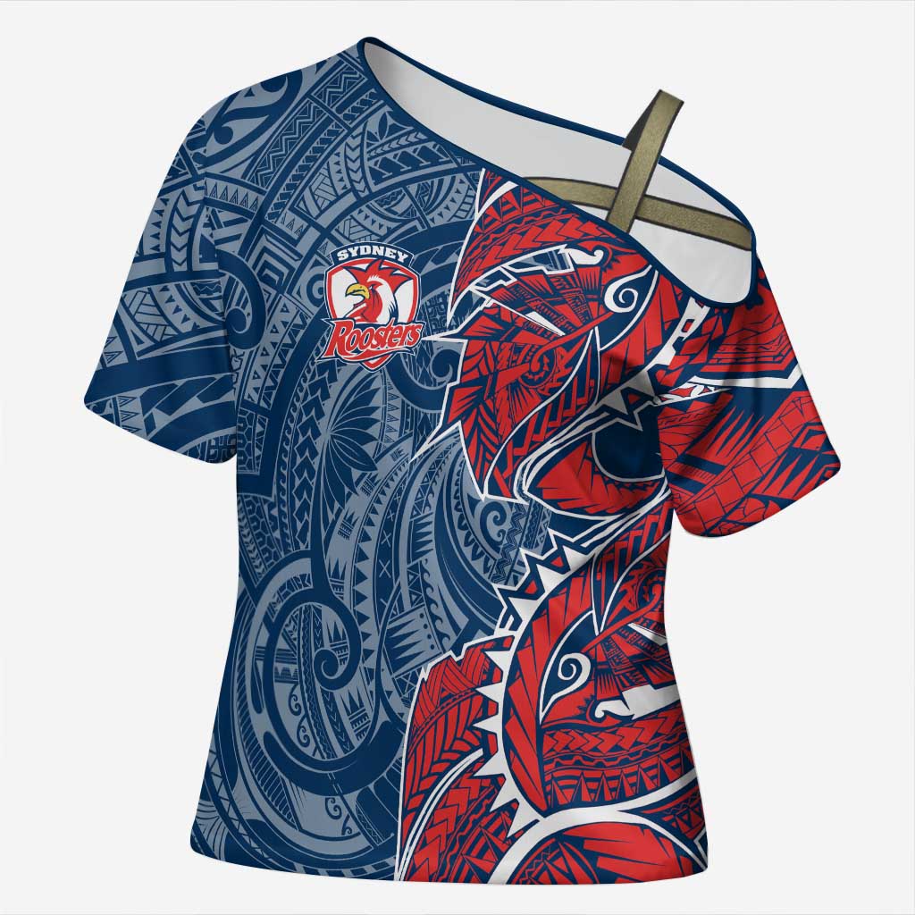 Sydney Roosters Cross Shoulder Shirt Polynesian Tribal Tattoo Pacific Sport Art