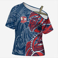 Sydney Roosters Cross Shoulder Shirt Polynesian Tribal Tattoo Pacific Sport Art