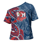 Sydney Roosters Cross Shoulder Shirt Polynesian Tribal Tattoo Pacific Sport Art