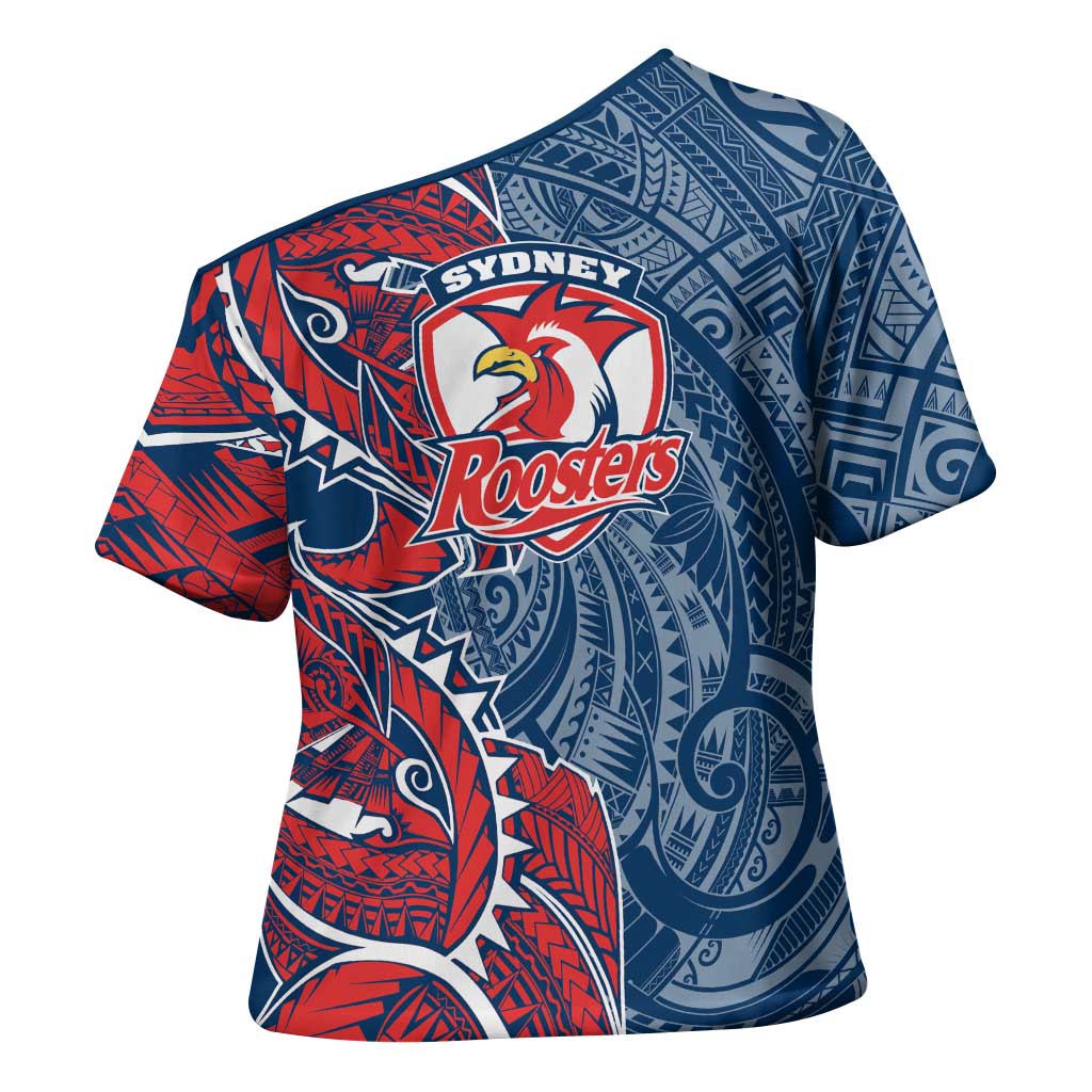 Sydney Roosters Cross Shoulder Shirt Polynesian Tribal Tattoo Pacific Sport Art