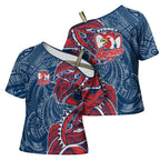 Sydney Roosters Cross Shoulder Shirt Polynesian Tribal Tattoo Pacific Sport Art