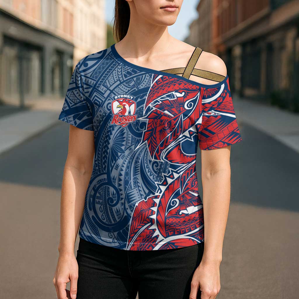 Sydney Roosters Cross Shoulder Shirt Polynesian Tribal Tattoo Pacific Sport Art