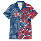 Sydney Roosters Family Matching Mermaid Dress and Hawaiian Shirt Polynesian Tribal Tattoo Pacific Sport Art