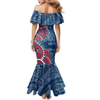 Sydney Roosters Family Matching Mermaid Dress and Hawaiian Shirt Polynesian Tribal Tattoo Pacific Sport Art