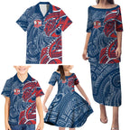 Sydney Roosters Family Matching Puletasi and Hawaiian Shirt Polynesian Tribal Tattoo Pacific Sport Art
