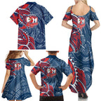 Sydney Roosters Family Matching Summer Maxi Dress and Hawaiian Shirt Polynesian Tribal Tattoo Pacific Sport Art