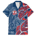 Sydney Roosters Hawaiian Shirt Polynesian Tribal Tattoo Pacific Sport Art