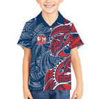 Sydney Roosters Hawaiian Shirt Polynesian Tribal Tattoo Pacific Sport Art