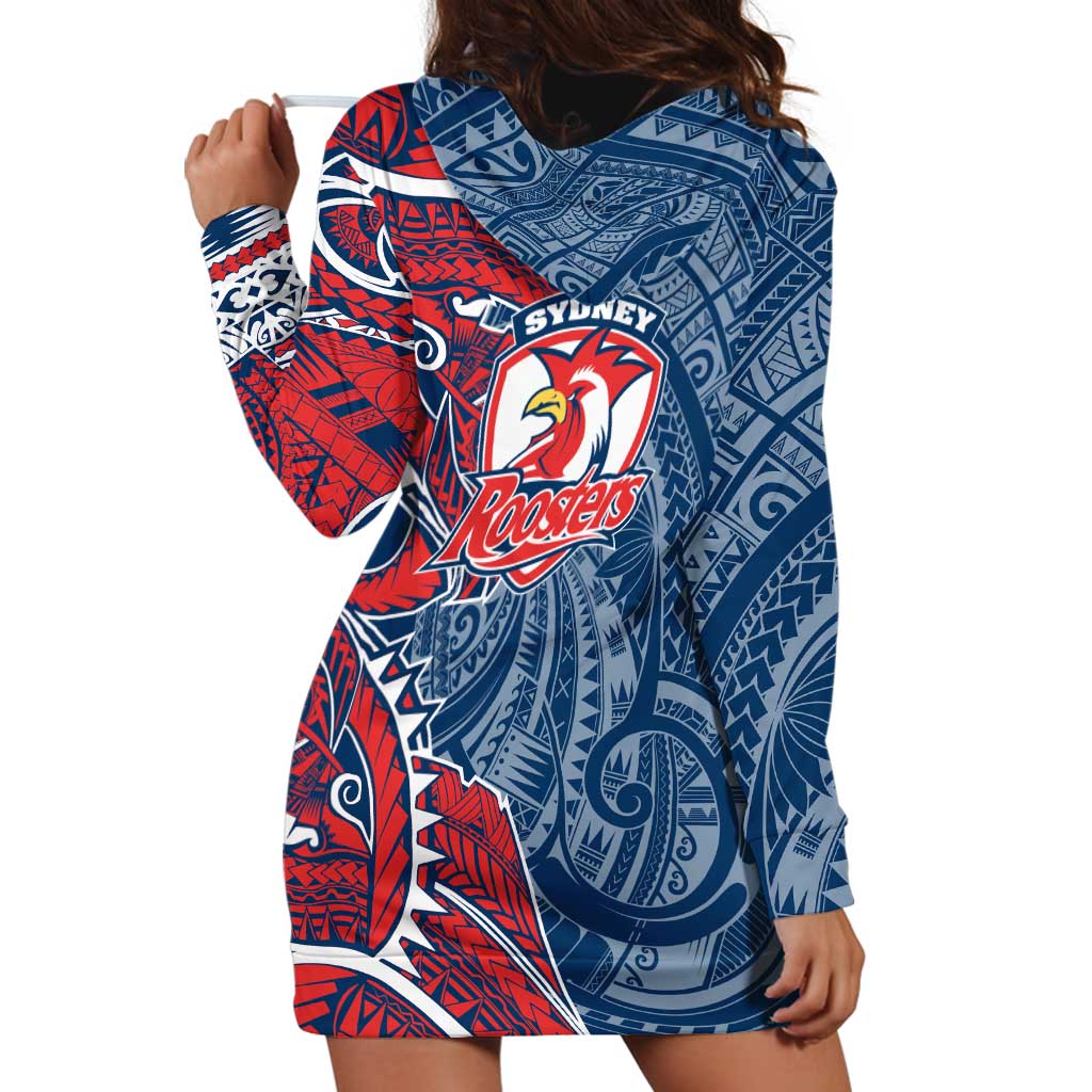 Sydney Roosters Hoodie Dress Polynesian Tribal Tattoo Pacific Sport Art