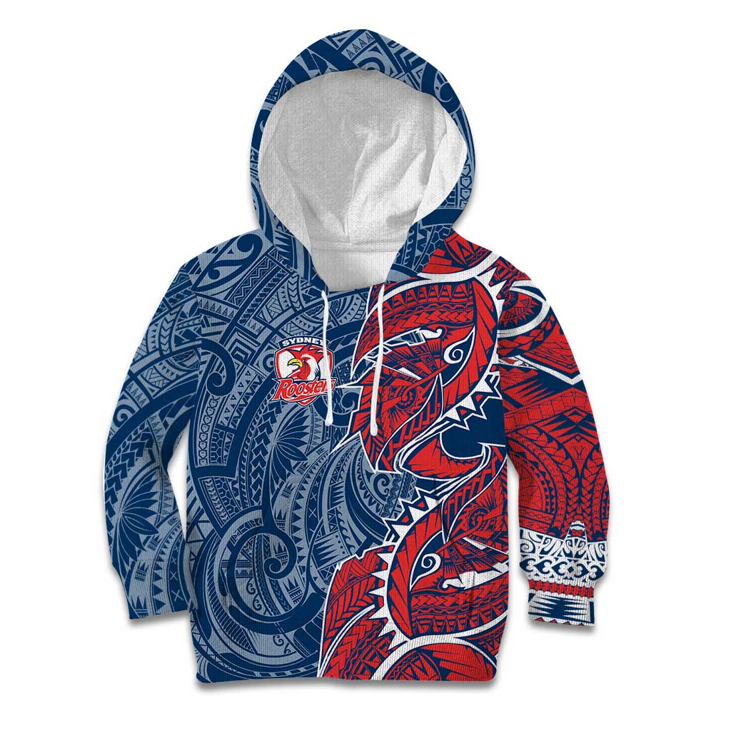 Sydney Roosters Kid Hoodie Polynesian Tribal Tattoo Pacific Sport Art