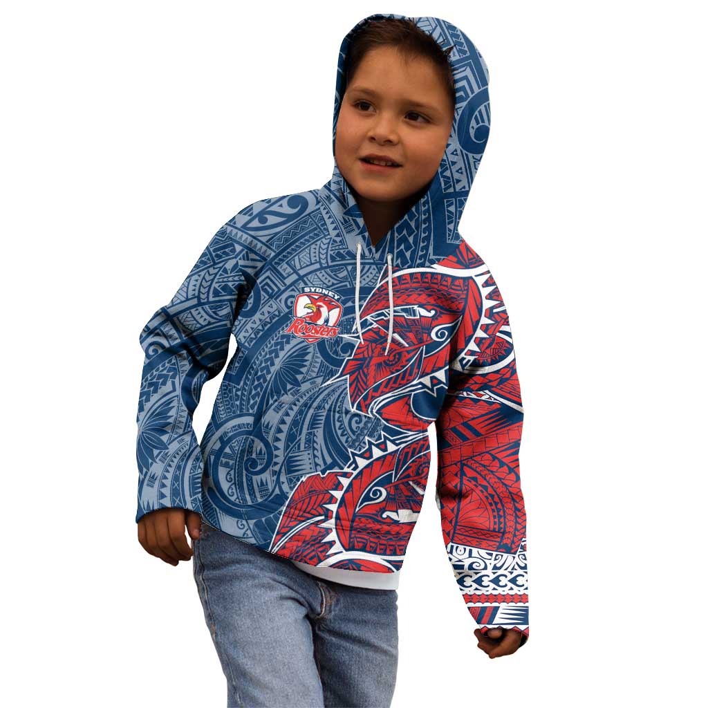 Sydney Roosters Kid Hoodie Polynesian Tribal Tattoo Pacific Sport Art