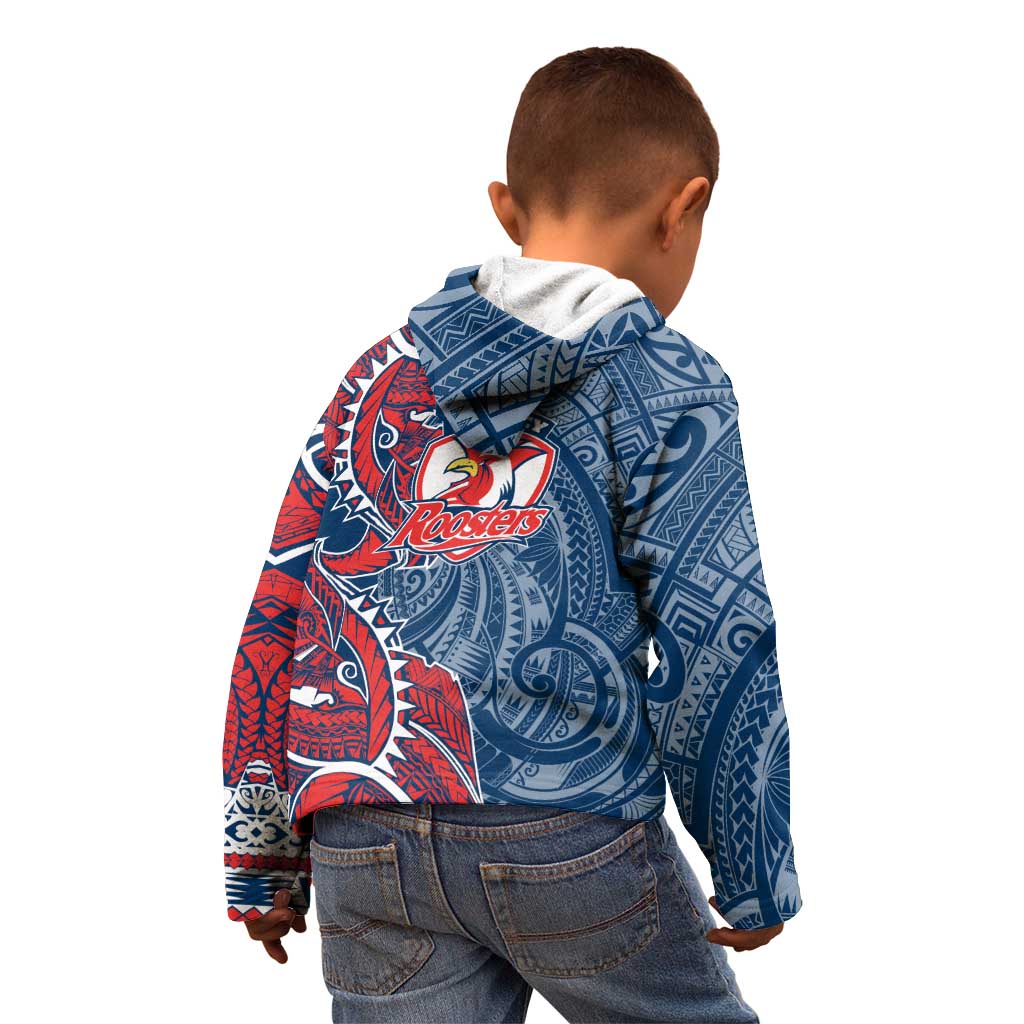 Sydney Roosters Kid Hoodie Polynesian Tribal Tattoo Pacific Sport Art