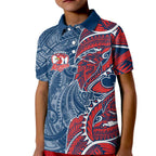 Sydney Roosters Kid Polo Shirt Polynesian Tribal Tattoo Pacific Sport Art
