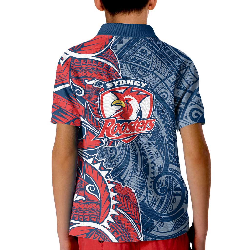 Sydney Roosters Kid Polo Shirt Polynesian Tribal Tattoo Pacific Sport Art