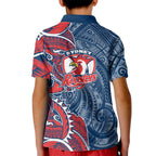 Sydney Roosters Kid Polo Shirt Polynesian Tribal Tattoo Pacific Sport Art