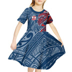 Sydney Roosters Kid Short Sleeve Dress Polynesian Tribal Tattoo Pacific Sport Art