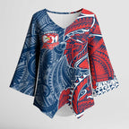 Sydney Roosters Kimono Sleeve Blouse Polynesian Tribal Tattoo Pacific Sport Art