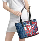 Sydney Roosters Leather Tote Bag Polynesian Tribal Tattoo Pacific Sport Art