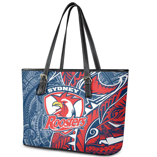 Sydney Roosters Leather Tote Bag Polynesian Tribal Tattoo Pacific Sport Art