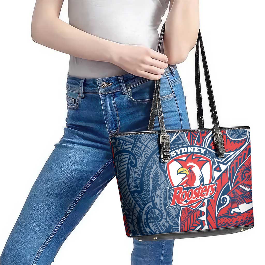 Sydney Roosters Leather Tote Bag Polynesian Tribal Tattoo Pacific Sport Art