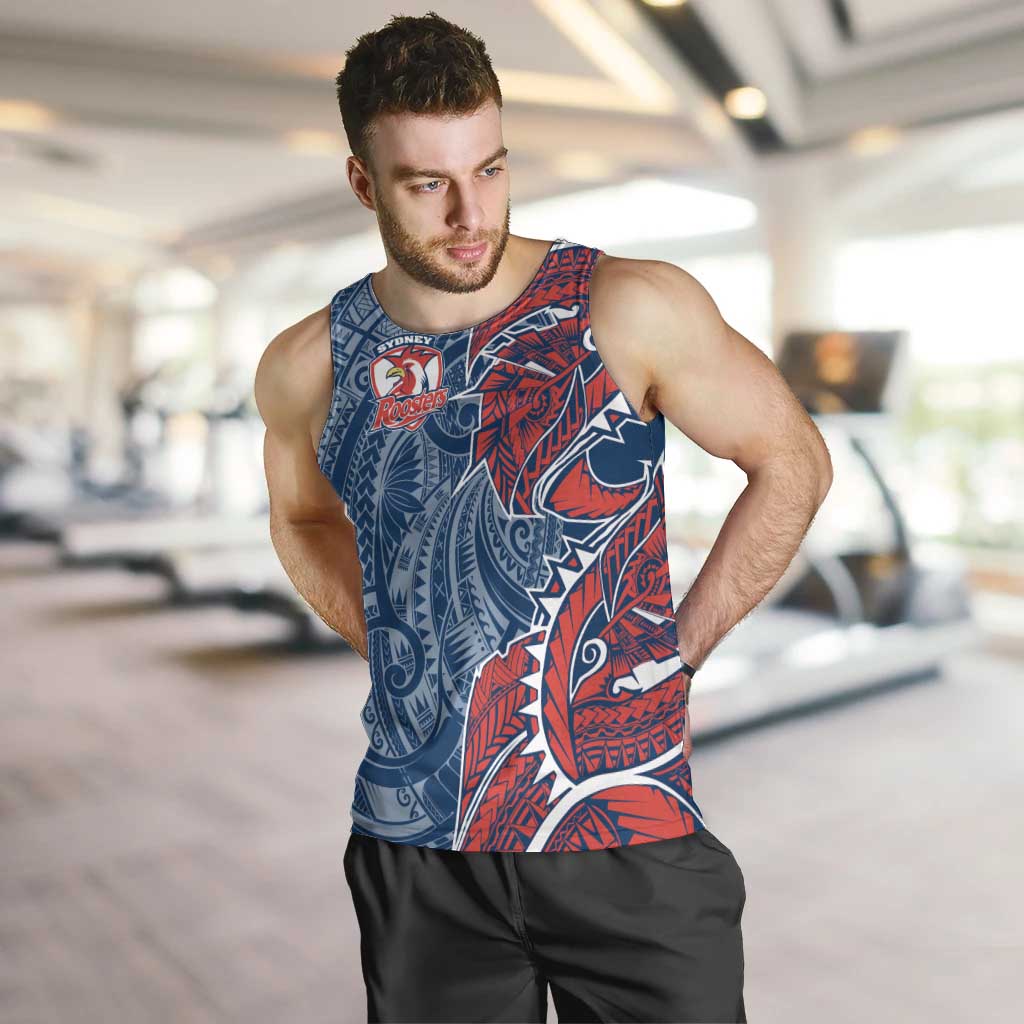 Sydney Roosters Men Tank Top Polynesian Tribal Tattoo Pacific Sport Art
